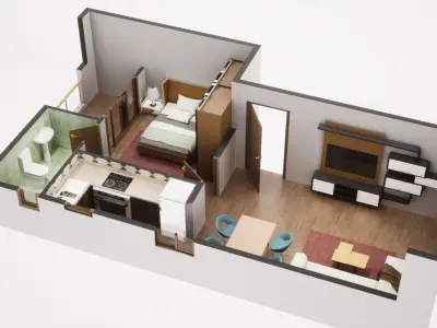 3D Floor Plan Model 19 3D model