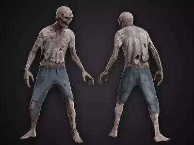 Zombie Ghoul Low-poly 3D model