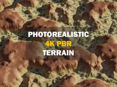Canyon Realistic Terrain 4k PBR Landscape Low-poly 3D model Low-poly 3D model