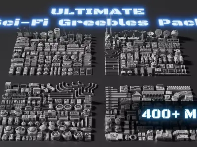 ULTIMATE Sci-Fi Greebles Pack 3D model