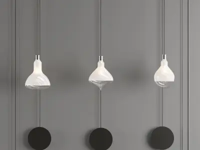 MAKEUP four pendant lights hanging from wall 3D model