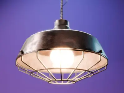 Industrial Lamp 3D model 7