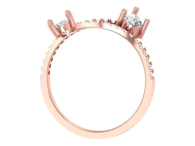 Solitaire Women Light Weight Pear Oval Stone Band Ring 3D print model
