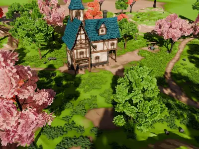 Medieval House 11 With Environment 3D model