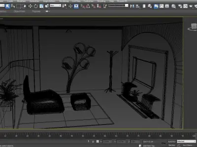 3d interior scene Low-poly 3D model