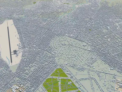 Mbuji Mayi Congo 20km AI Low-poly 3D model