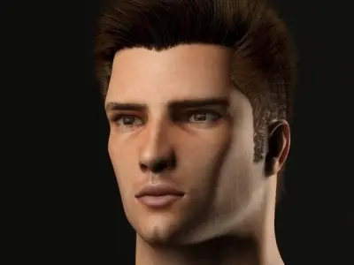 Male head 3D model