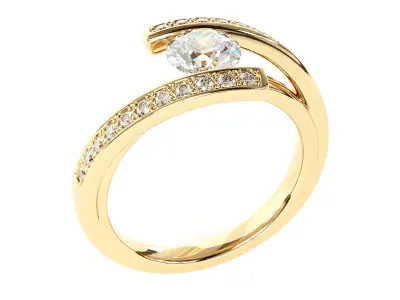 Engagement ring 3D print model 54