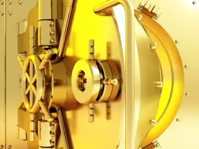 3D Vault golden bank 3D model