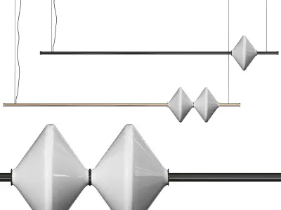 Ridgely Studio Works Gem Linear Pendant Lamps 3D model