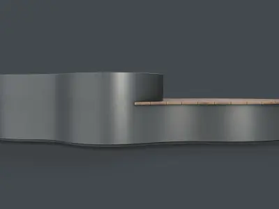 Modern Outdoor Bench 112 PBR Game Ready Low-poly 3D model