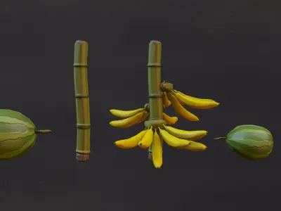 Street Food Market Low-poly 3D model