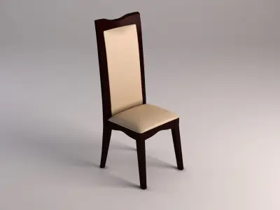 CHAIR---Long back and base leather 3D model