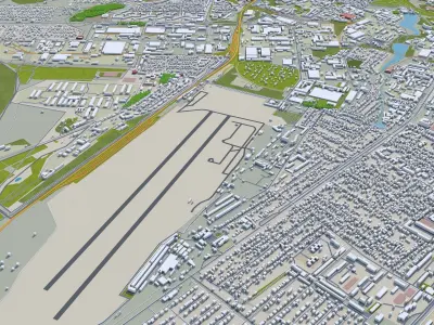 Simferopol Crimean Peninsula 40km Low-poly 3D model