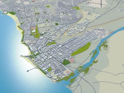 Swakopmund Namibia 10km Low-poly 3D model