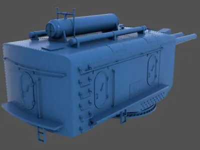 US 6inch-53cal twin turret - Personal license - 1-72 scale 3D print model