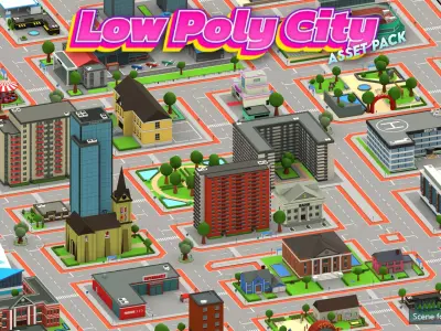 Low Poly City Pack Low-poly 3D model