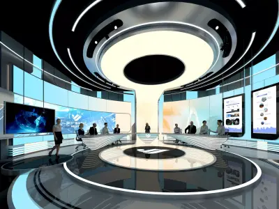 live broadcast studio Low-poly 3D model