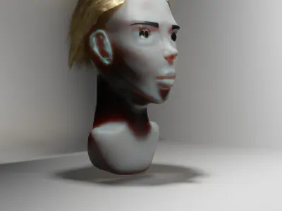 alien girls head 3D model