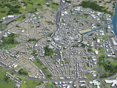 Hasselt  Low-poly 3D model