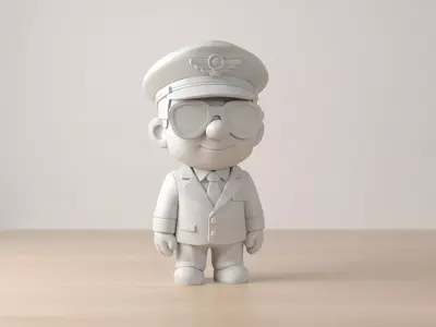 Pilot Character 3D Printable 3D print model