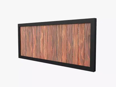 Modular Wooden Fence Low-poly 3D model