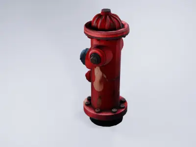 Low Poly Fire Hydrant - Stylized Urban 3D Model 3D model