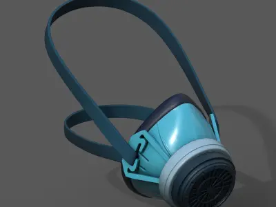 Gas mask respirator sci fi futuristic technology  Low-poly 3D model