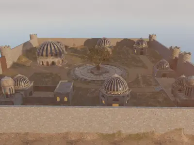 Fantasy Village Layout 3D model