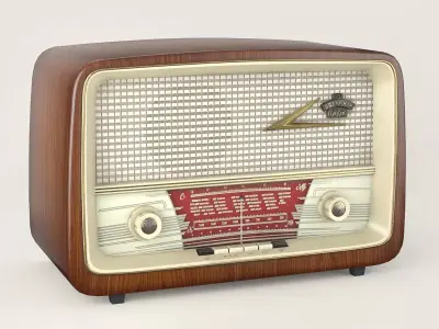 Vintage radio lowpoly Low-poly 3D model