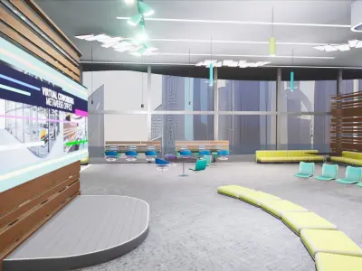 Virtual Coworking - Metaverse Office Low-poly 3D model