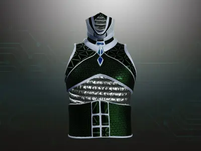 Cyborg Warzone - Space Warrior Shirt E Low-poly 3D model