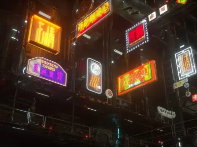 Animated Neon Sign Pack Volume1 by Jonni Free 3D model