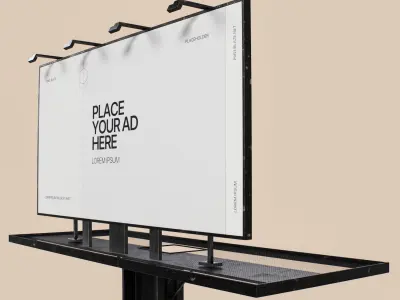7 different Advertising Billboards 3D Model Pack