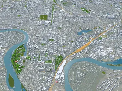 Krasnodar City Russia Low-poly 3D model