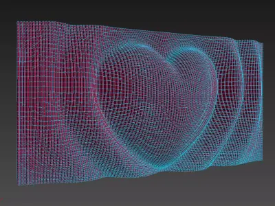 Parametric Heart Panel Wall Decor 3D model
