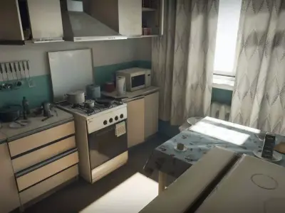 Post Soviet Kitchen  - UE5 Low-poly 3D model