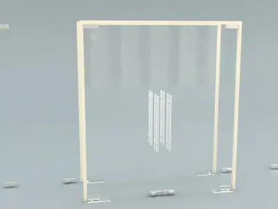 laos Glass Door Low-poly 3D model