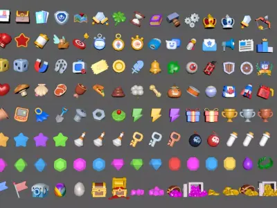 Cartoon Game Widget Low-poly 3D model