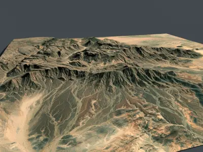 Mountain landscape Haggar Sahara Algeria 3D model
