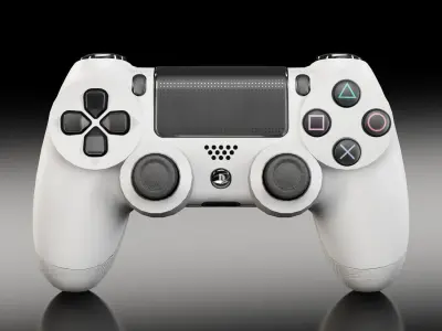 Sony PlayStation 4 Controller White Low-poly 3D model