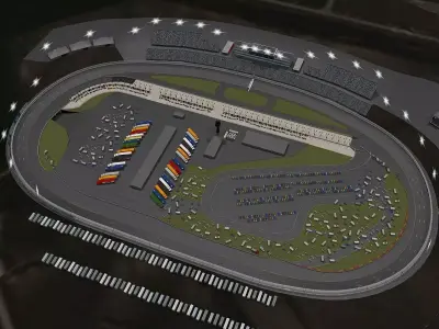 Iowa Speedway Game Ready Low-poly 3D model