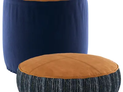 MrJasonGrant Denim Ottomans 3D model