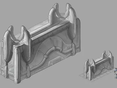 Different dimension - building - city wall 06 3D model