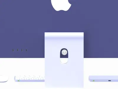 Apple iMac 2023 Purple 3D model