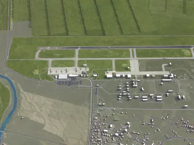 Podgorica Airport - Aerodromi Crne Gore Low-poly 3D model