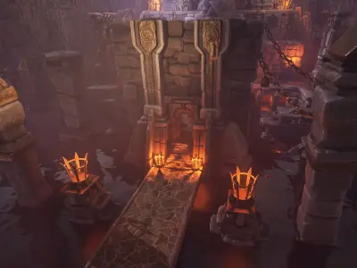 Brutal architecture Low-poly 3D model