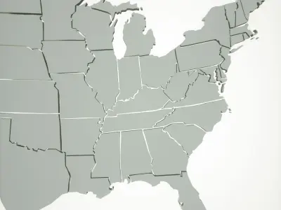 USA States 3D Low-poly 3D model