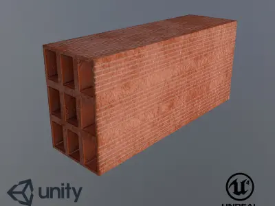 Brick Realistic - Low Poly - Game ready unity bricks Low-poly 3D model