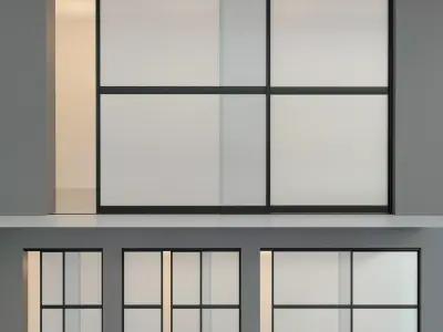 Sliding door  Partition Case-compartment  6 3D model